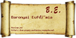 Baronyai Eufémia névjegykártya
